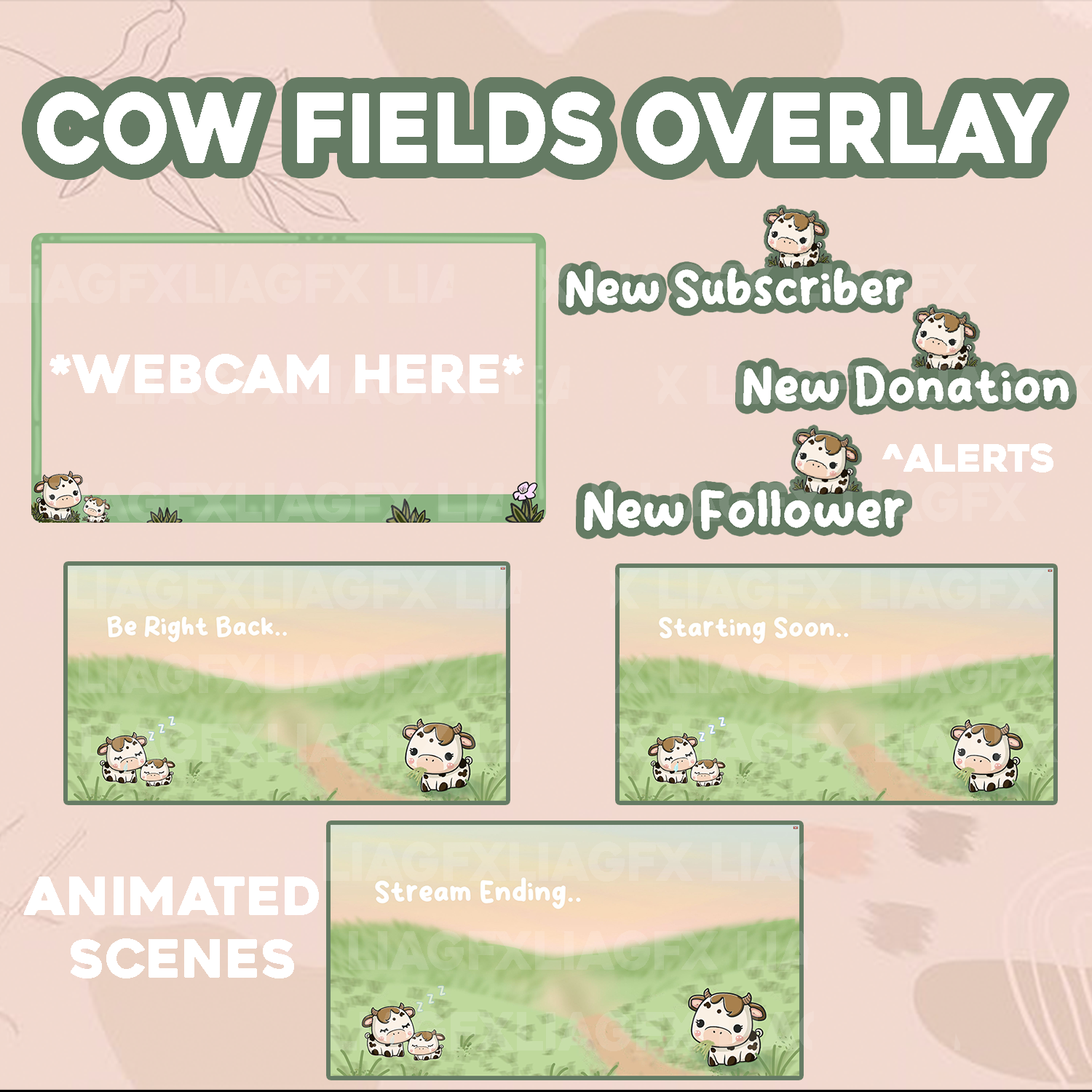 Cute Cow Fields Overlay