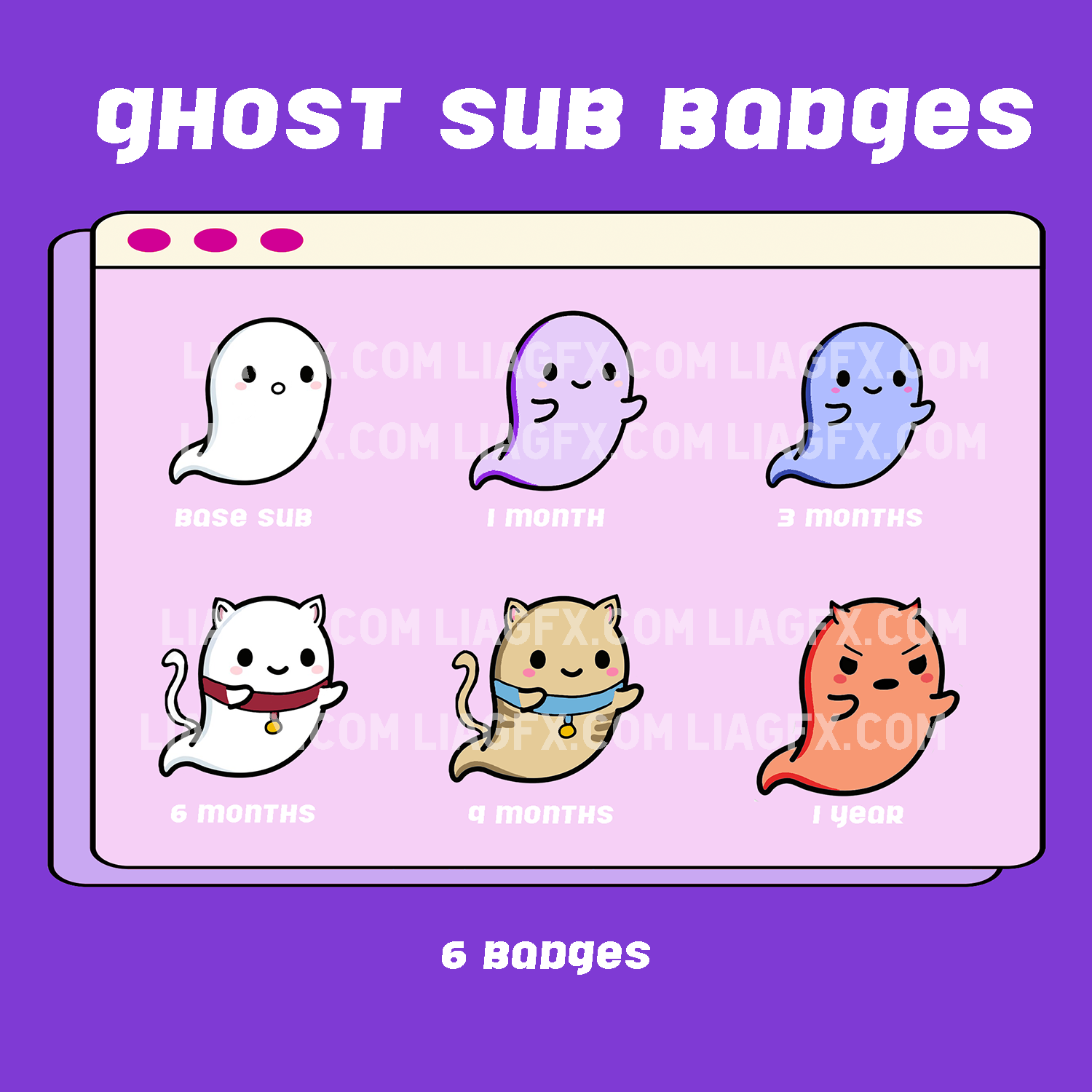 Cute Ghost Sub Badges Vol. 1
