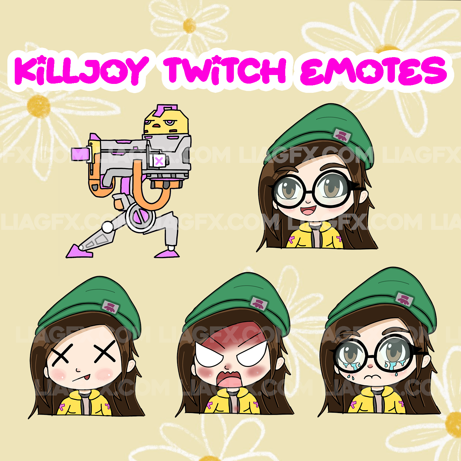 Killjoy Chibi Twitch Emotes