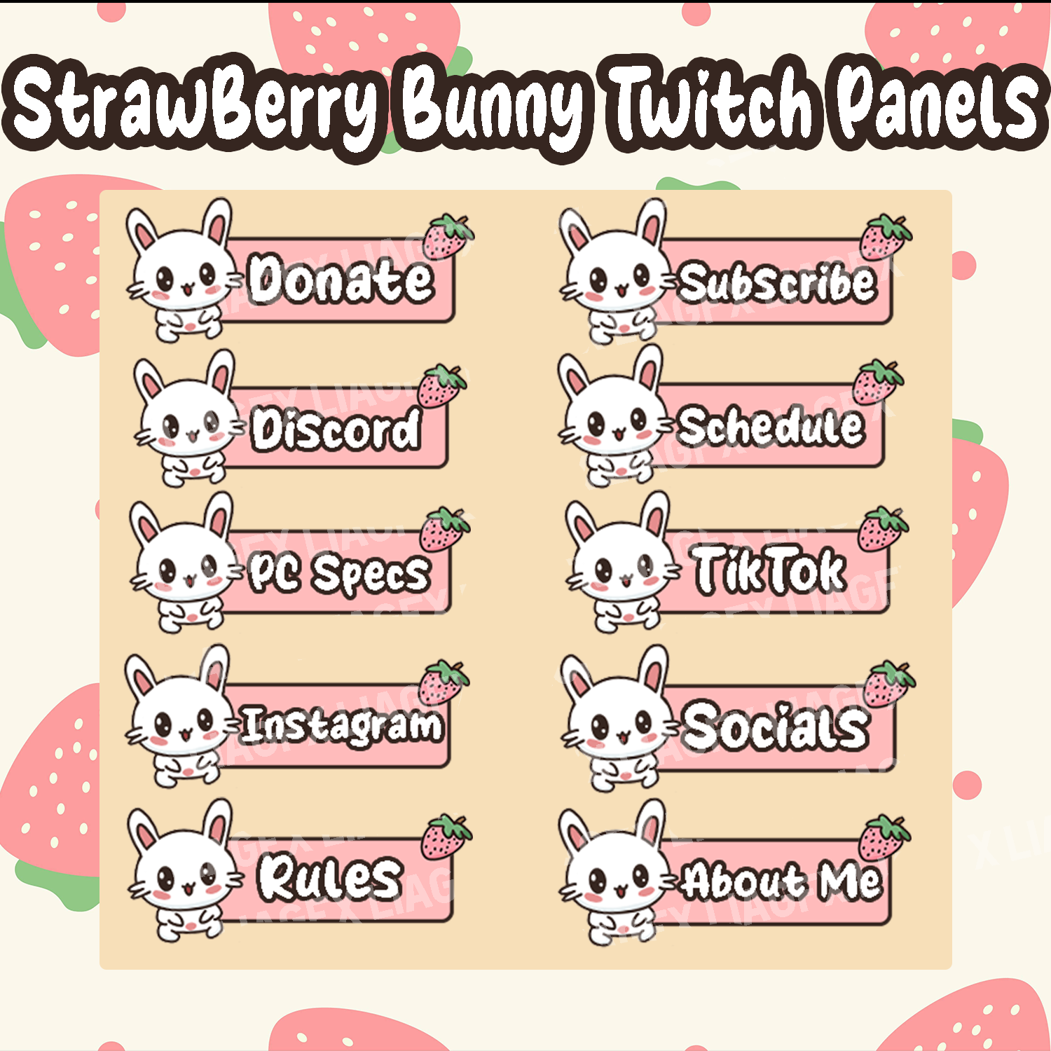 Strawberry Bunny Twitch Panels Vol. 1