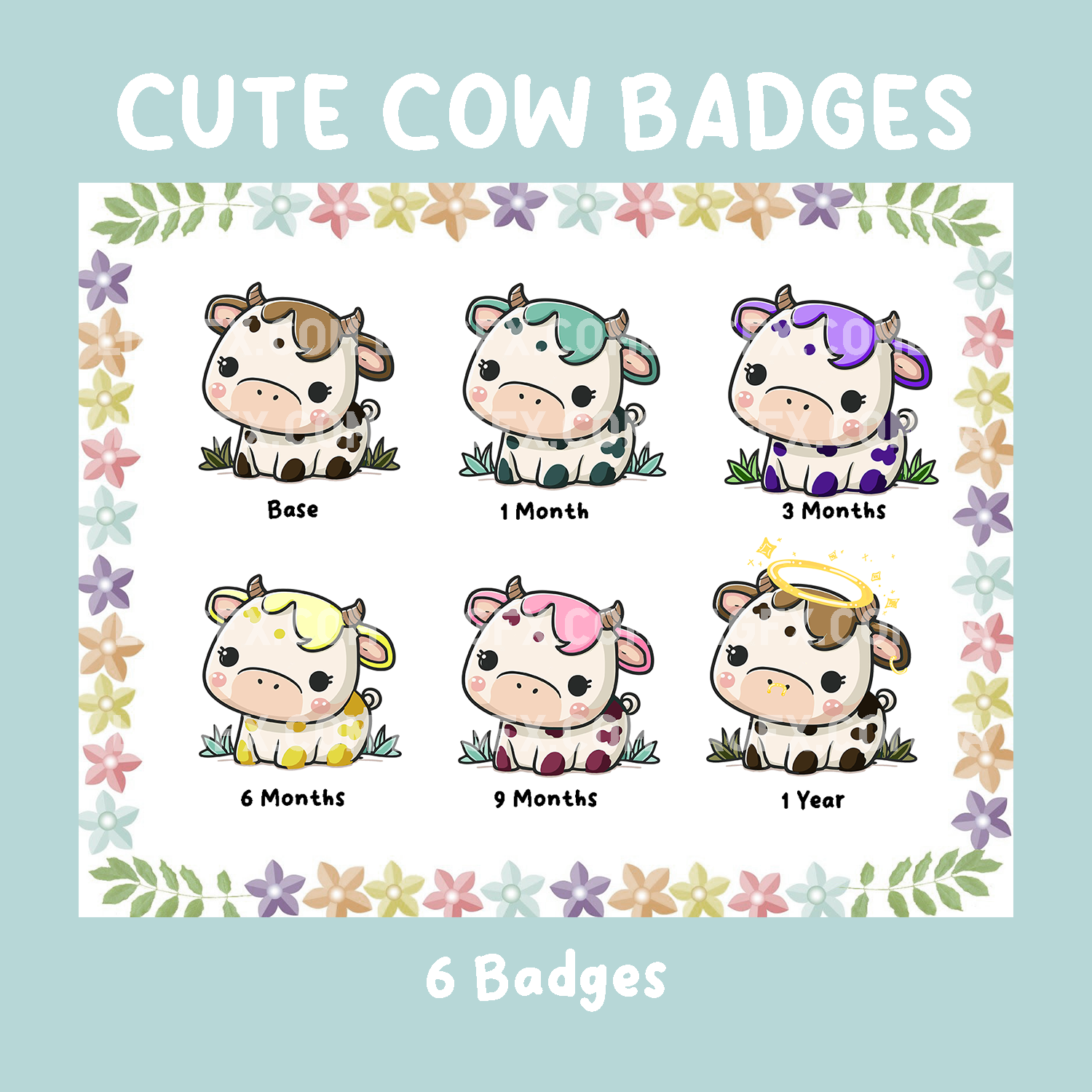 Cute Cow Sub Badges Vol. 1
